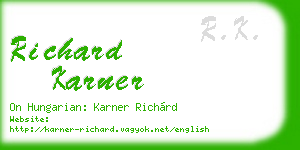 richard karner business card
