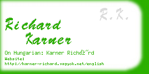 richard karner business card